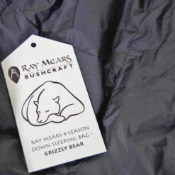 Ray Mears 4-Season Down Sleeping Bag - Grizzly Bear 7 Ray Mears 4-Season Down Sleeping Bag - Grizzly Bear -Outdoor Survival Club Grizzly label